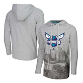 Charlotte Hornets Stadium Essentials Atrium Raglan Long Sleeve Hoodie T-Shirt Heather Gray - NBA