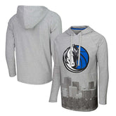 Dallas Mavericks Stadium Essentials Atrium Raglan Long Sleeve Hoodie T-Shirt Heather Gray - NBA