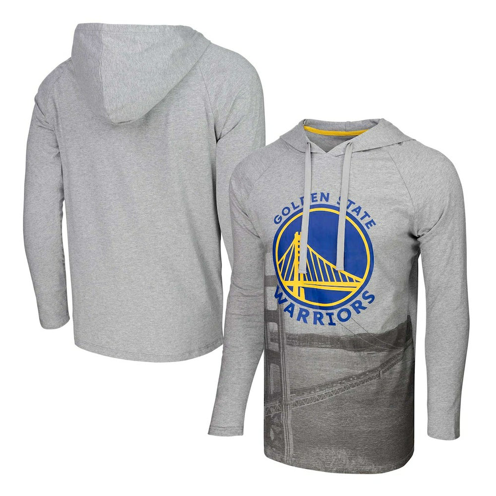 Golden State Warriors Stadium Essentials Atrium Raglan Long Sleeve Hoodie T-Shirt Heather Gray - NBA
