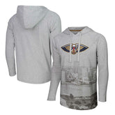 New Orleans Pelicans Stadium Essentials Atrium Raglan Long Sleeve Hoodie T-Shirt Heather Gray - NBA