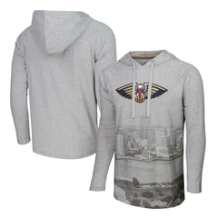 New Orleans Pelicans Stadium Essentials Atrium Raglan Long Sleeve Hoodie T-Shirt Heather Gray - NBA