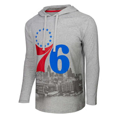 Philadelphia 76ers Stadium Essentials Atrium Raglan Long Sleeve Hoodie T-Shirt Heather Gray - NBA