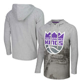 Sacramento Kings Stadium Essentials Atrium Raglan Long Sleeve Hoodie T-Shirt Heather Gray - NBA