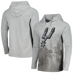 San Antonio Spurs Stadium Essentials Atrium Raglan Long Sleeve Hoodie T-Shirt Heather Gray - NBA