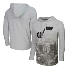 Utah Jazz Stadium Essentials Atrium Raglan Long Sleeve Hoodie T-Shirt Heather Gray - NBA