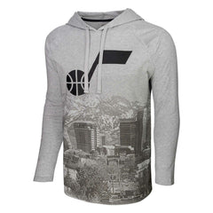 Utah Jazz Stadium Essentials Atrium Raglan Long Sleeve Hoodie T-Shirt Heather Gray - NBA