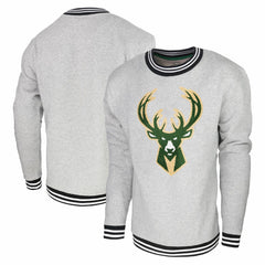 Milwaukee Bucks Stadium Essentials Club Level Pullover Sweatshirt Heather Gray - NBA