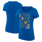 Buffalo Sabres G-III 4Her by Carl Banks Women's Super-Slim Fit Lightweight Hockey Love T-Shirt - Royal - NHL