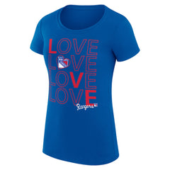 New York Rangers G-III 4Her by Carl Banks Women's Super-Slim Fit Lightweight Hockey Love T-Shirt - Royal - NHL