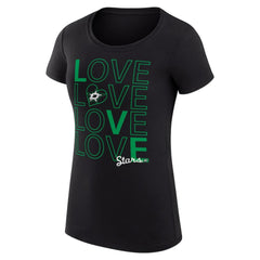 Dallas Stars G-III 4Her by Carl Banks Women's Super-Slim Fit Lightweight Hockey Love T-Shirt - Black - NHL
