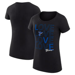 St. Louis Blues G-III 4Her by Carl Banks Women's Super-Slim Fit Lightweight Hockey Love T-Shirt - Black - NHL