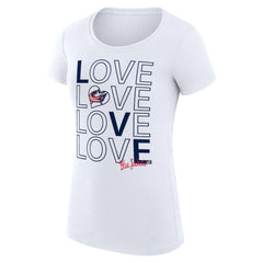 Columbus Blue Jackets G-III 4Her by Carl Banks Women's Super-Slim Fit Lightweight Hockey Love T-Shirt - White - NHL