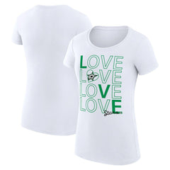 Dallas Stars G-III 4Her by Carl Banks Women's Super-Slim Fit Lightweight Hockey Love T-Shirt - White - NHL