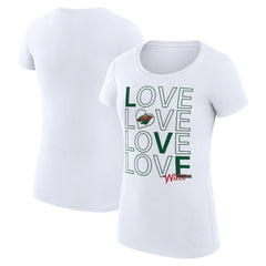 Minnesota Wild G-III 4Her by Carl Banks Women's Super-Slim Fit Lightweight Hockey Love T-Shirt - White - NHL