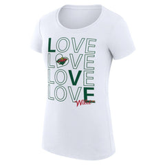 Minnesota Wild G-III 4Her by Carl Banks Women's Super-Slim Fit Lightweight Hockey Love T-Shirt - White - NHL