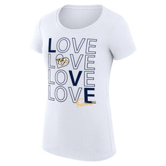 Nashville Predators G-III 4Her by Carl Banks Women's Super-Slim Fit Lightweight Hockey Love T-Shirt - White - NHL