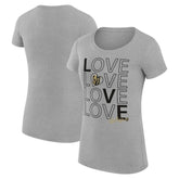 Vegas Golden Knights G-III 4Her by Carl Banks Women's Super-Slim Fit Lightweight Hockey Love T-Shirt - Heather Gray - NHL