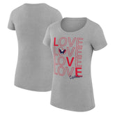 Washington Capitals G-III 4Her by Carl Banks Women's Super-Slim Fit Lightweight Hockey Love T-Shirt - Heather Gray - NHL