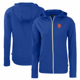 Denver Broncos Cutter & Buck Women's Throwback Daybreak Eco Recycled Half-Zip Hoodie Blue | NFL