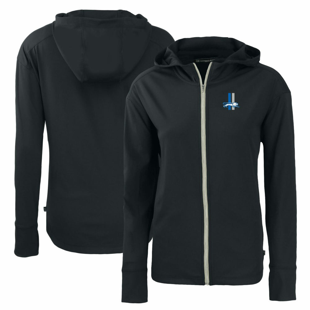 Detroit Lions Cutter & Buck Women's Throwback Daybreak Eco Recycled Half-Zip Hoodie Black | NFL