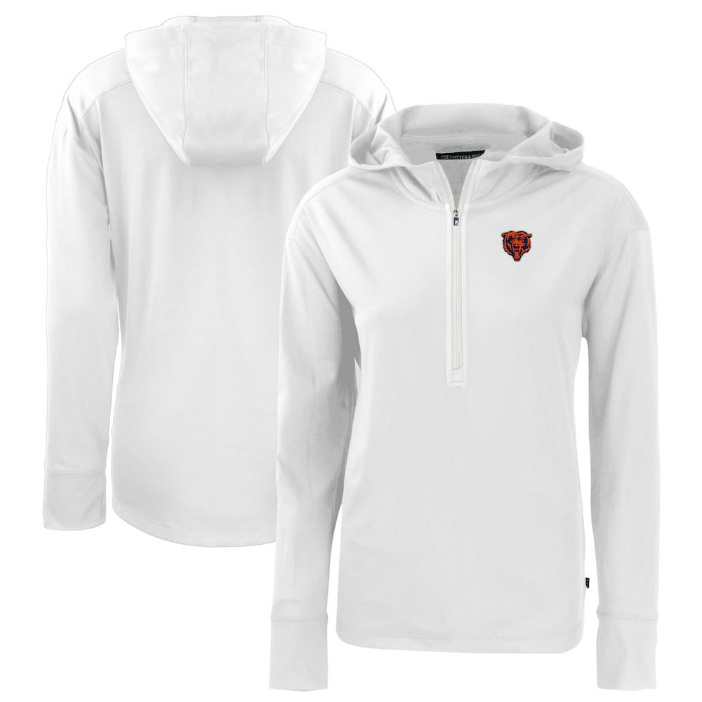 Chicago Bears Cutter & Buck Women's Throwback Daybreak Eco Recycled Half-Zip Hoodie White | NFL