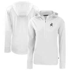 Cleveland Browns Cutter & Buck Women's Throwback Daybreak Eco Recycled Half-Zip Hoodie White | NFL