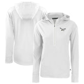 Philadelphia Eagles Cutter & Buck Women's Throwback Daybreak Eco Recycled Half-Zip Hoodie White | NFL