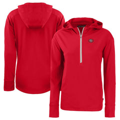 San Francisco 49ers Cutter & Buck Women's Throwback Daybreak Eco Recycled Half-Zip Hoodie Scarlet | NFL