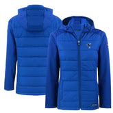 Indianapolis Colts Cutter & Buck Women's Throwback Evoke Hybrid Eco Softshell Recycled Full-Zip Hoodie Jacket Royal | NFL