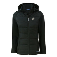 New Orleans Saints Cutter & Buck Women's Throwback Evoke Hybrid Eco Softshell Recycled Full-Zip Hoodie Jacket Black | NFL