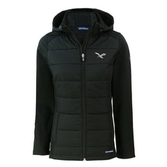 Philadelphia Eagles Cutter & Buck Women's Throwback Evoke Hybrid Eco Softshell Recycled Full-Zip Hoodie Jacket Black | NFL