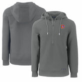 Denver Broncos Cutter & Buck Throwback Roam Eco Half-Zip Recycled Pullover Hoodie Gray | NFL