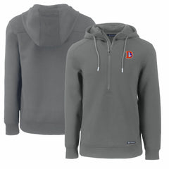 Denver Broncos Cutter & Buck Throwback Roam Eco Half-Zip Recycled Pullover Hoodie Gray | NFL