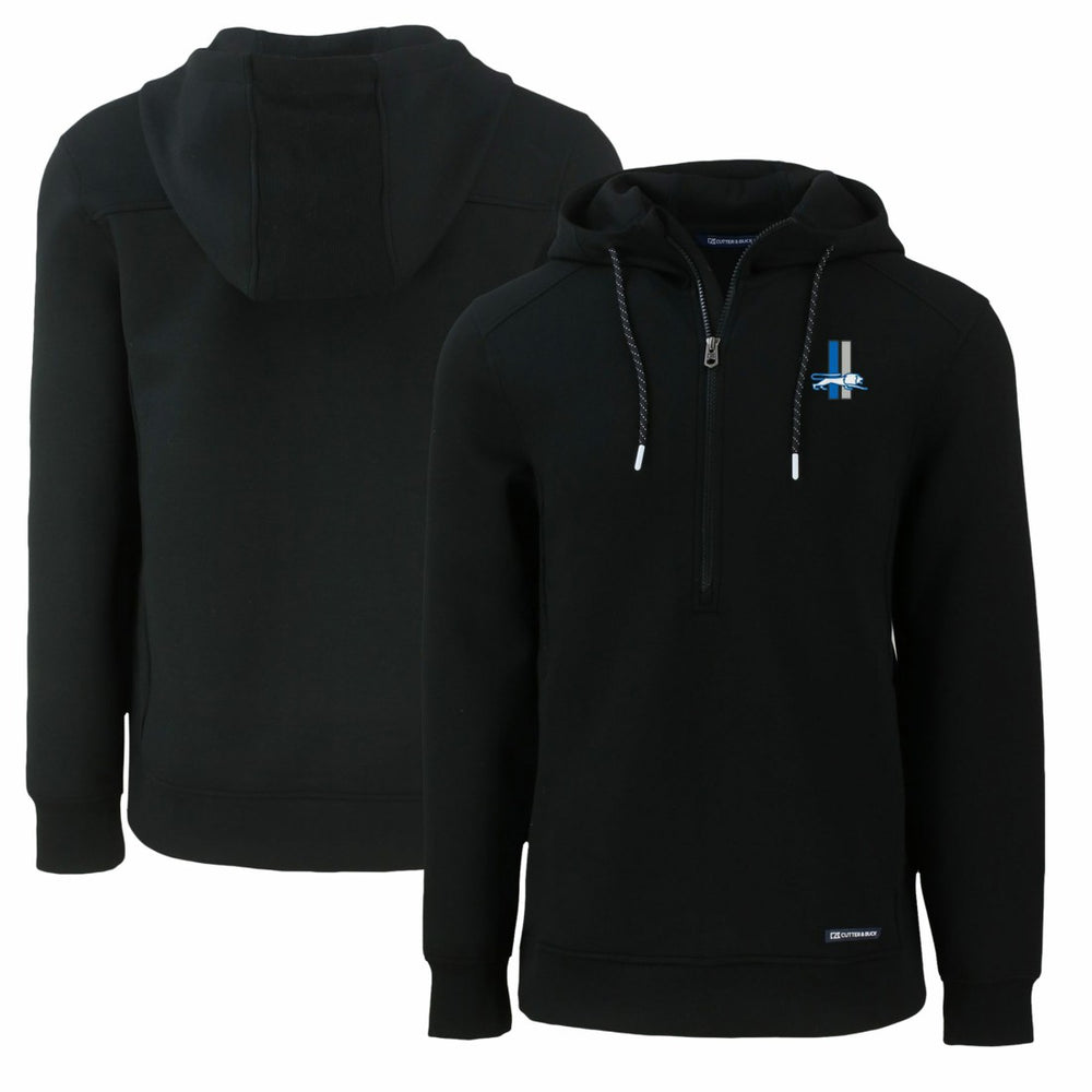 Detroit Lions Cutter & Buck Throwback Roam Eco Half-Zip Recycled Pullover Hoodie Black | NFL