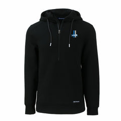 Detroit Lions Cutter & Buck Throwback Roam Eco Half-Zip Recycled Pullover Hoodie Black | NFL