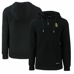 Green Bay Packers Cutter & Buck Throwback Roam Eco Half-Zip Recycled Pullover Hoodie Black | NFL