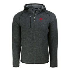 Buffalo Bills Cutter & Buck Throwback Mainsail Sweater-Knit Full-Zip Hoodie Heather Charcoal | NFL