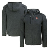 Denver Broncos Cutter & Buck Throwback Mainsail Sweater-Knit Full-Zip Hoodie Heather Charcoal | NFL