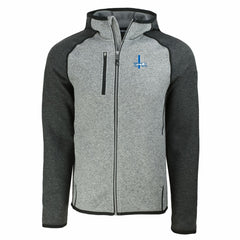 Detroit Lions Cutter & Buck Throwback Mainsail Sweater-Knit Full-Zip Hoodie Heather Gray/Heather Charcoal | NFL