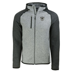 Las Vegas Raiders Cutter & Buck Throwback Mainsail Sweater-Knit Full-Zip Hoodie Heather Gray/Heather Charcoal | NFL