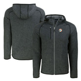 Miami Dolphins Cutter & Buck Throwback Mainsail Sweater-Knit Full-Zip Hoodie Heather Charcoal | NFL