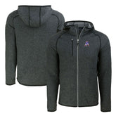 New England Patriots Cutter & Buck Throwback Mainsail Sweater-Knit Full-Zip Hoodie Heather Charcoal | NFL