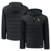 Green Bay Packers Cutter & Buck Throwback Evoke Hybrid Eco Softshell Recycled Full-Zip Hoodie Jacket Black | NFL