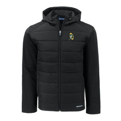 Green Bay Packers Cutter & Buck Throwback Evoke Hybrid Eco Softshell Recycled Full-Zip Hoodie Jacket Black | NFL