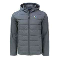 Los Angeles Chargers Cutter & Buck Throwback Evoke Hybrid Eco Softshell Recycled Full-Zip Hoodie Jacket Gray | NFL