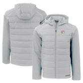 Miami Dolphins Cutter & Buck Throwback Evoke Hybrid Eco Softshell Recycled Full-Zip Hoodie Jacket Gray | NFL