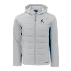 New England Patriots Cutter & Buck Throwback Evoke Hybrid Eco Softshell Recycled Full-Zip Hoodie Jacket Gray | NFL