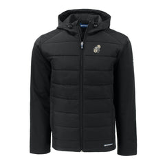 New Orleans Saints Cutter & Buck Throwback Evoke Hybrid Eco Softshell Recycled Full-Zip Hoodie Jacket Black | NFL