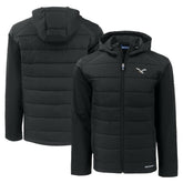 Philadelphia Eagles Cutter & Buck Throwback Evoke Hybrid Eco Softshell Recycled Full-Zip Hoodie Jacket Black | NFL