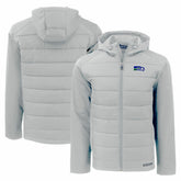 Seattle Seahawks Cutter & Buck Throwback Evoke Hybrid Eco Softshell Recycled Full-Zip Hoodie Jacket Gray | NFL